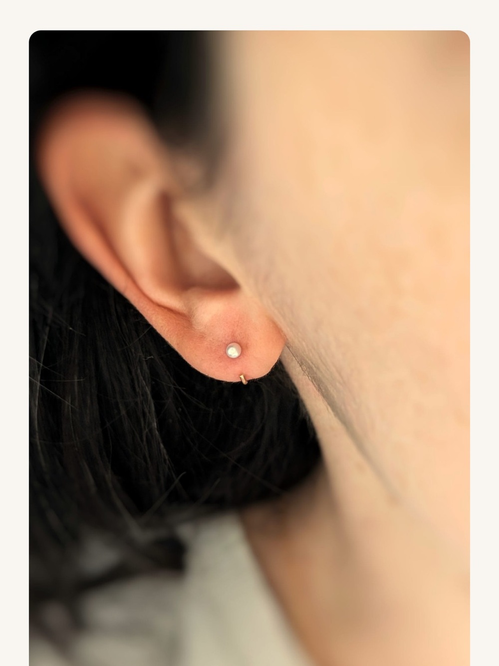Gold filled half ring earring